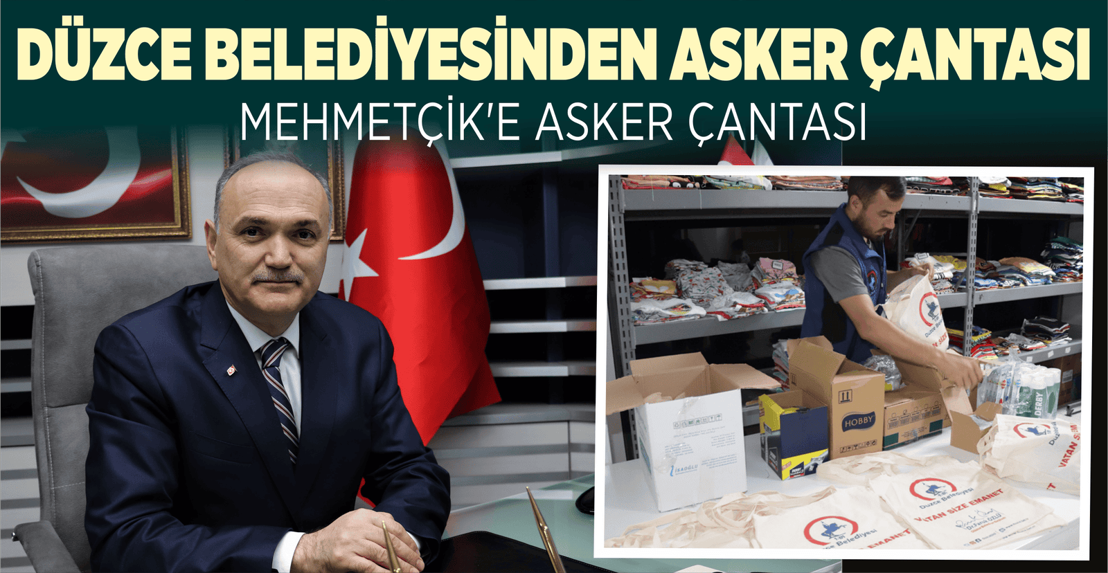 DÜZCE BELEDİYESİNDEN ASKER ÇANTASI