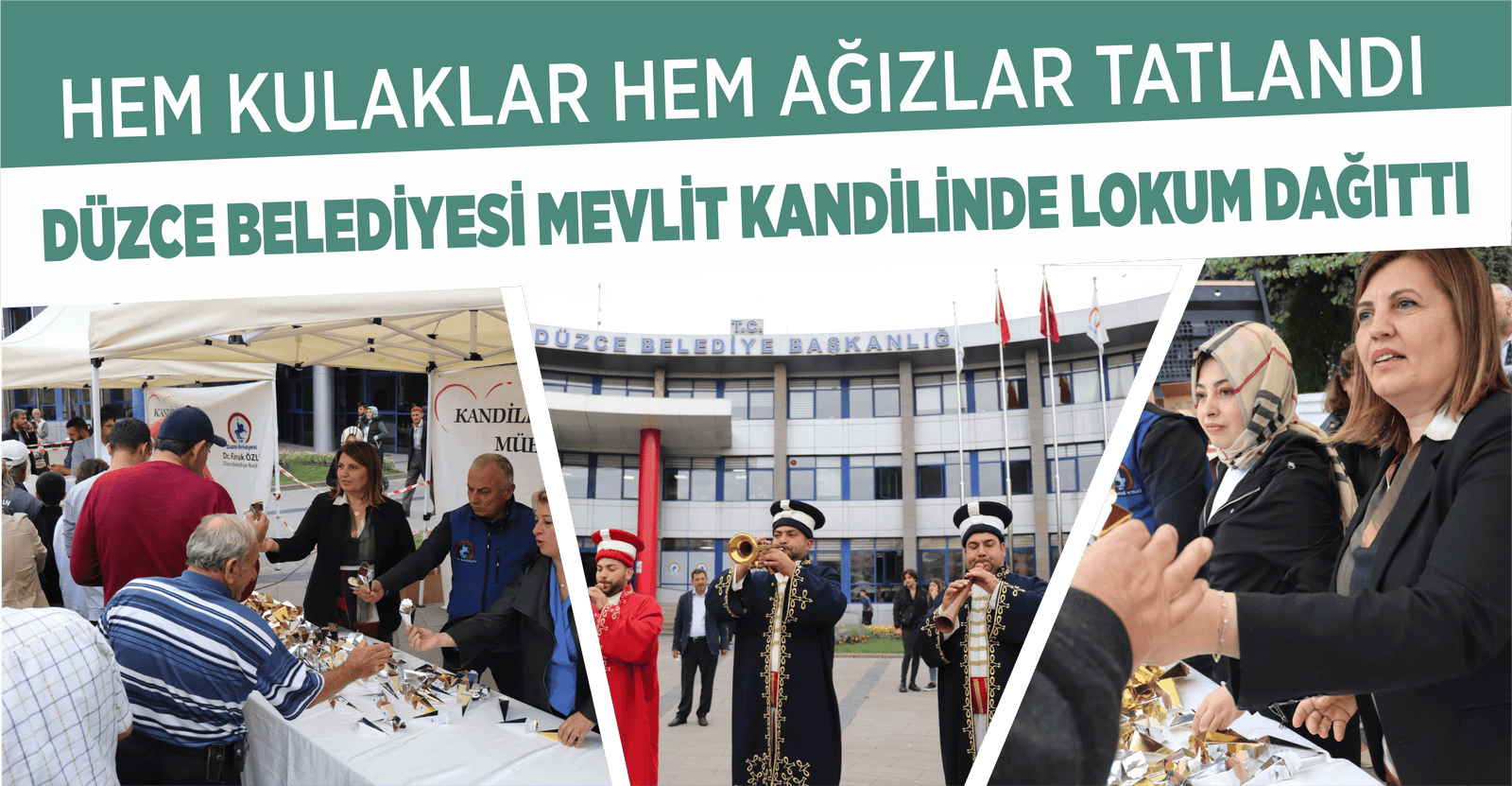 DÜZCE BELEDİYESİ MEVLİT KANDİLİNDE LOKUM DAĞITTI