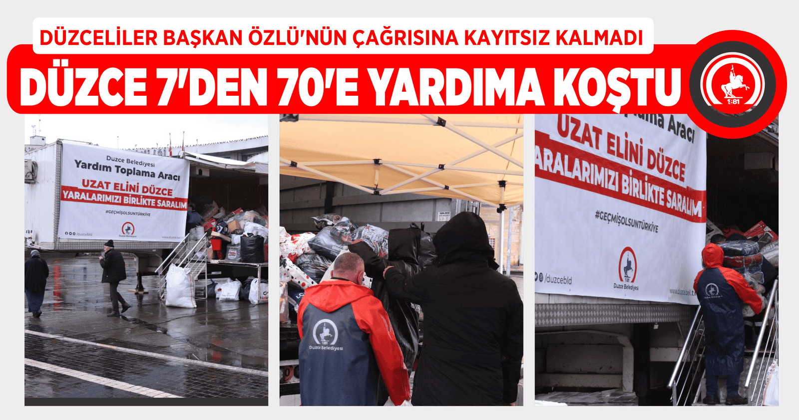 DÜZCE 7’DEN 70’E YARDIMA KOŞTU