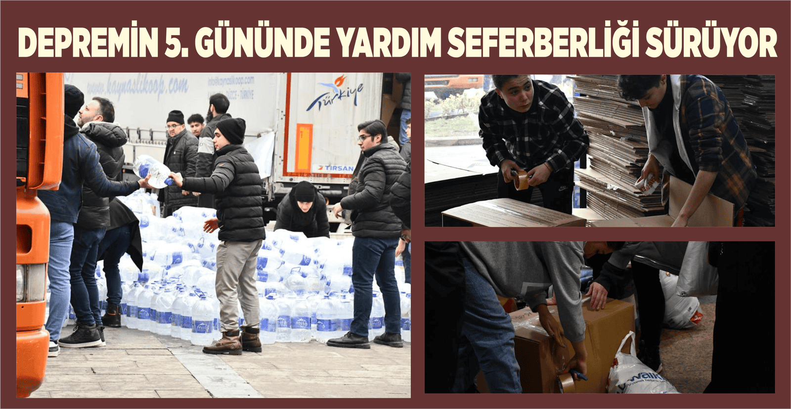 DEPREMİN 5. GÜNÜNDE YARDIM SEFERBERLİĞİ SÜRÜYOR