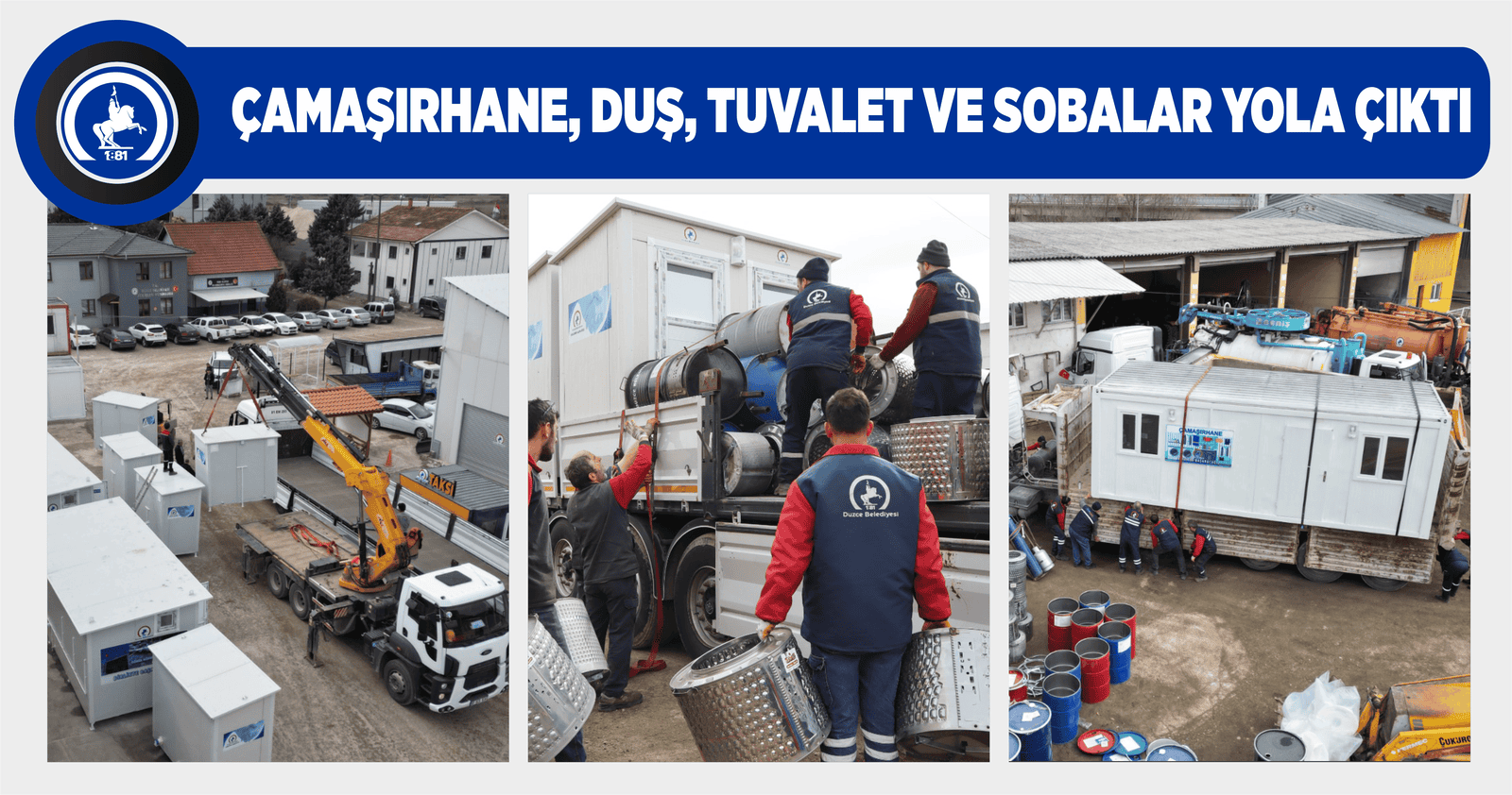 ÇAMAŞIRHANE, DUŞ, TUVALET VE SOBALAR YOLA ÇIKTI