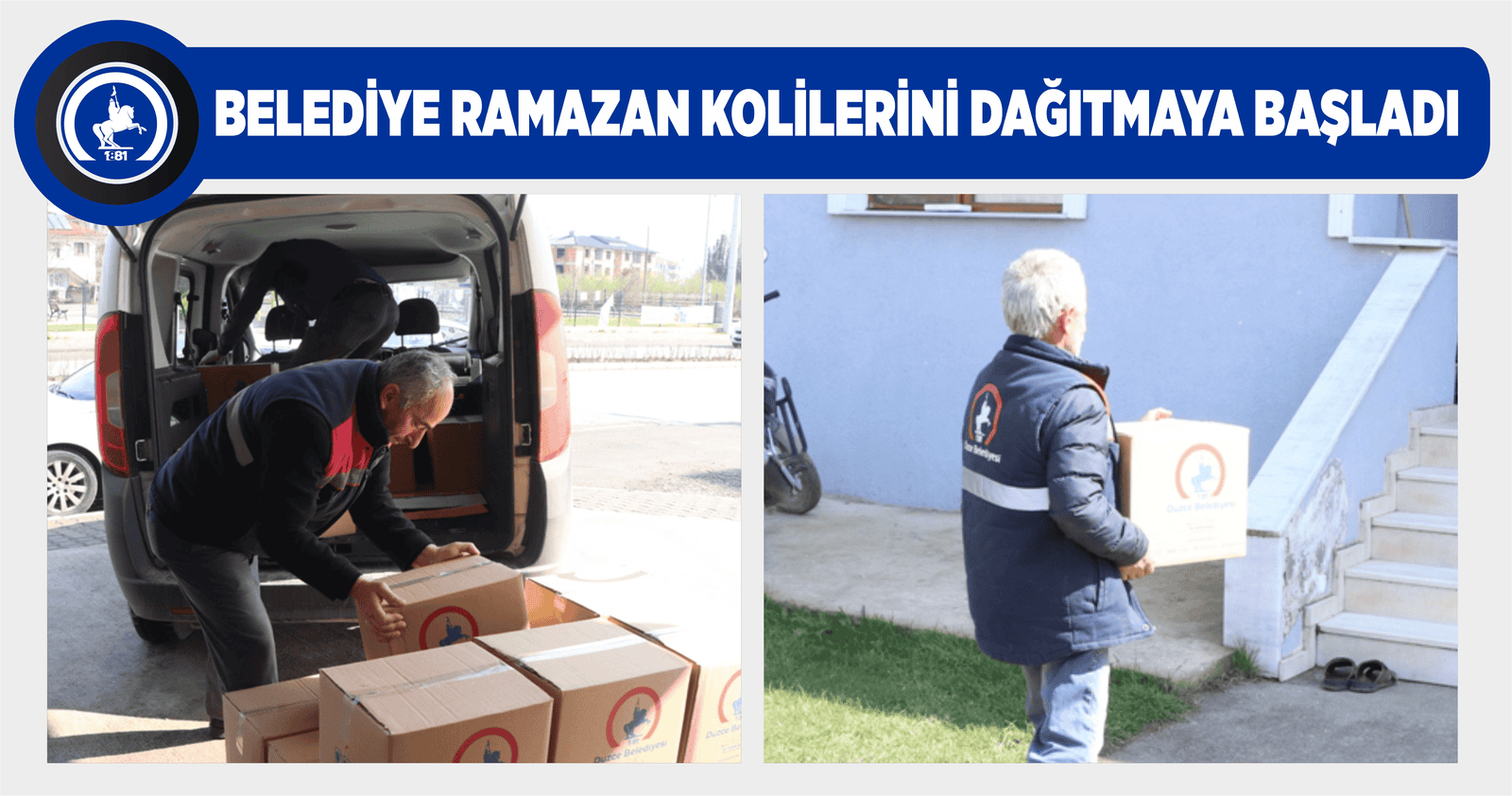 BELEDİYE RAMAZAN KOLİLERİNİ DAĞITMAYA BAŞLADI