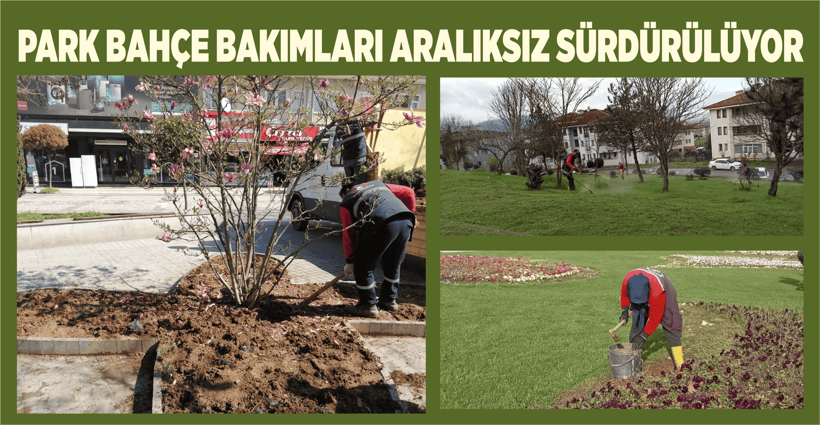PARK BAHÇE BAKIMLARI ARALIKSIZ SÜRDÜRÜLÜYOR
