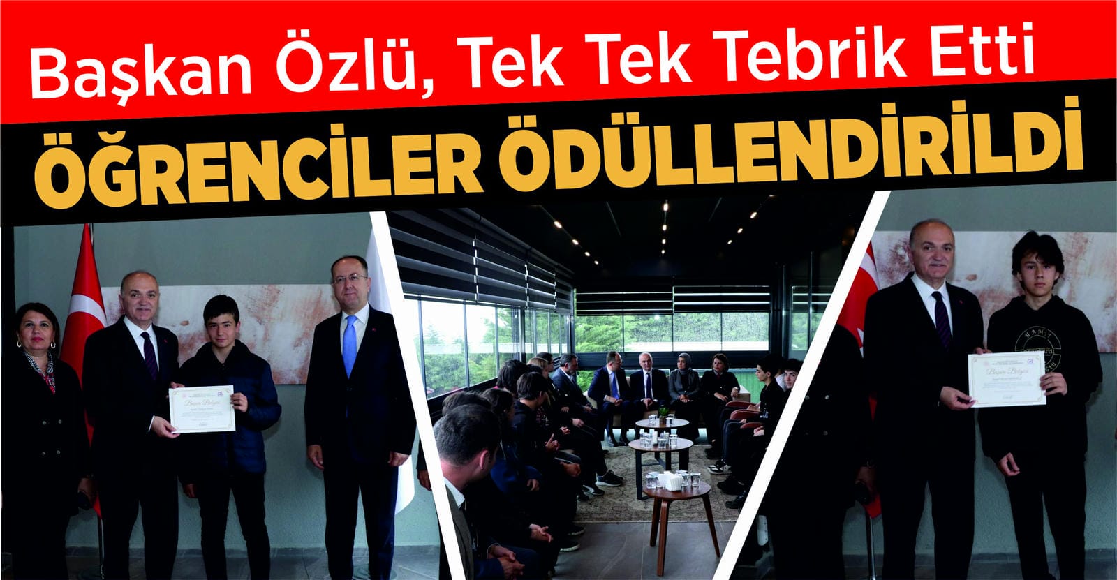 BAŞKAN ÖZLÜ TEK TEK TEBRİK ETTİ