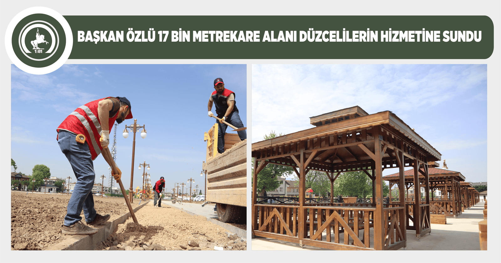 BAŞKAN ÖZLÜ 17 BİN METREKARE ALANI DÜZCELİLERİN HİZMETİNE SUNDU
