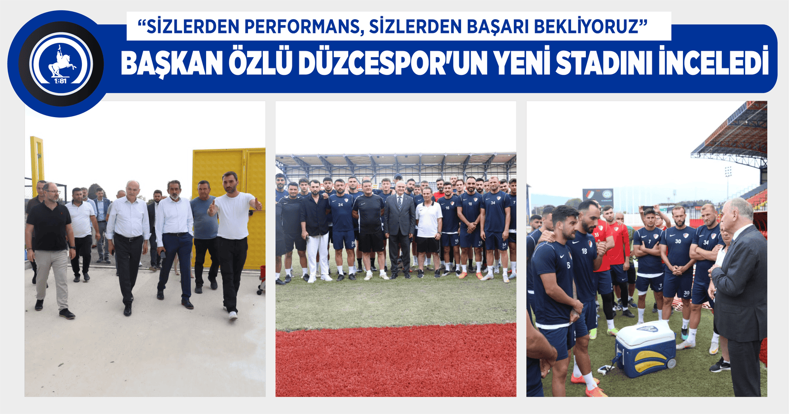 BAŞKAN ÖZLÜ DÜZCESPOR’UN YENİ STADINI İNCELEDİ