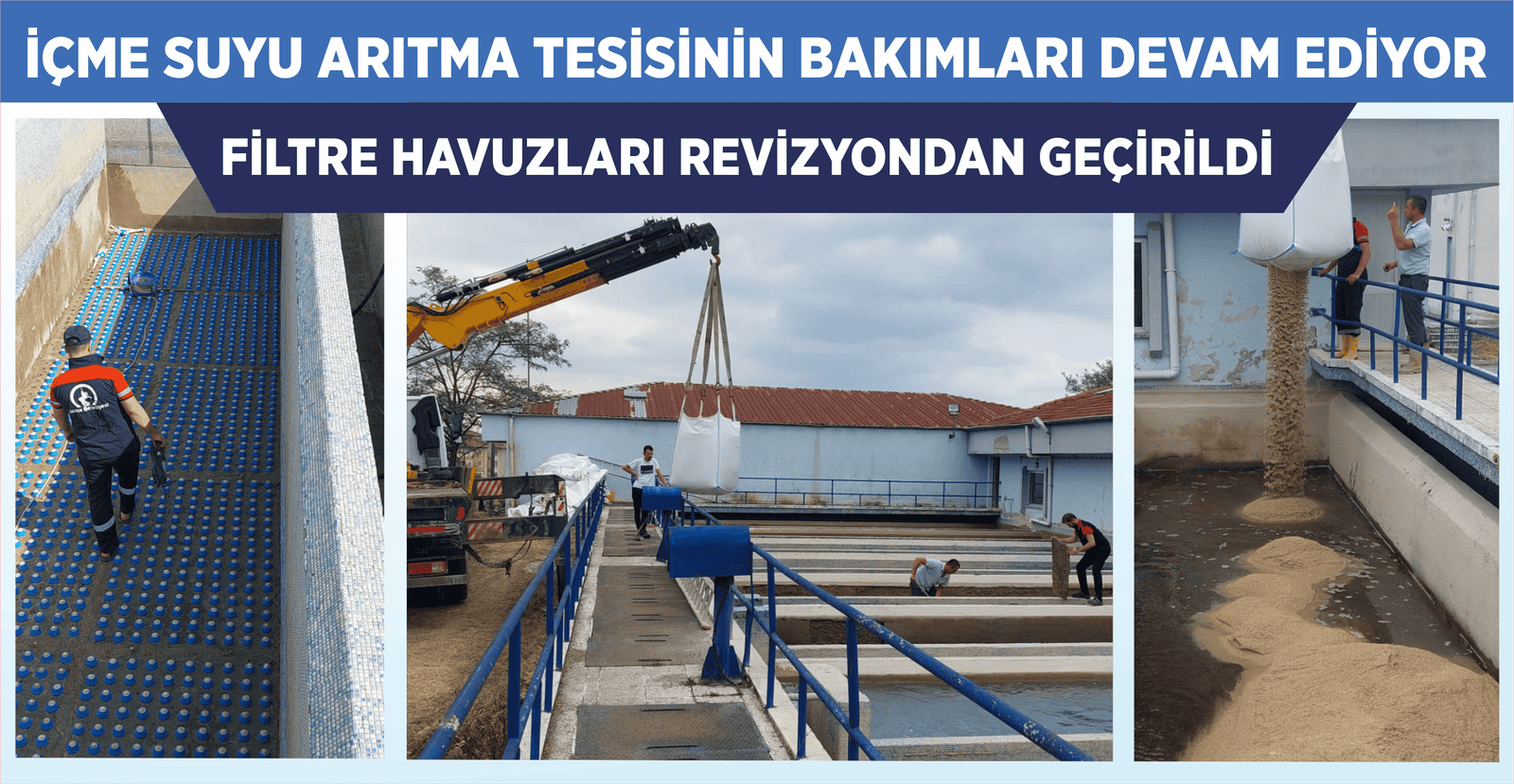 İÇME SUYU ARITMA TESİSİNİN BAKIMLARI DEVAM EDİYOR