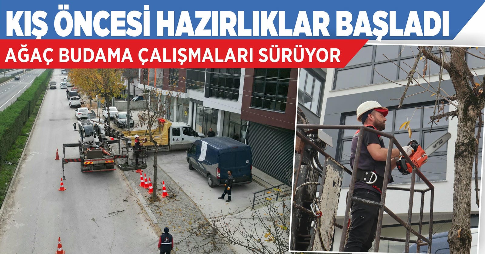 AĞAÇ BUDAMA ÇALIŞMALARI SÜRÜYOR