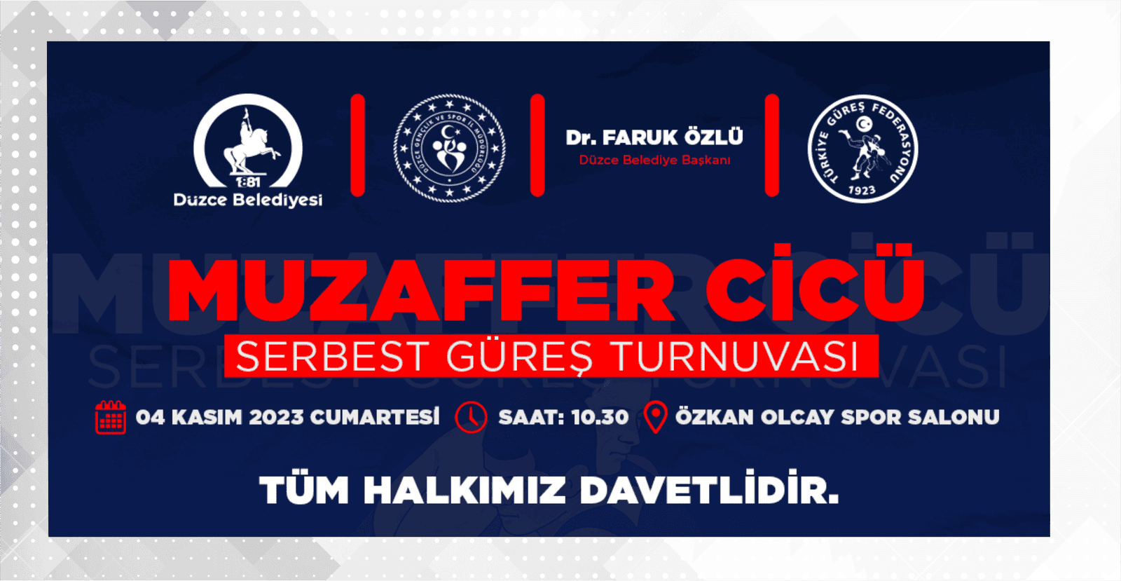 MUZAFFER CİCÜ SERBEST GÜREŞ TURNUVASI YAPILACAK
