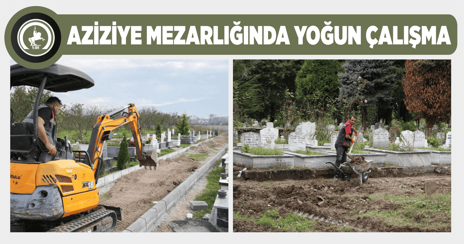 AZİZİYE MEZARLIĞINDA YOĞUN ÇALIŞMA