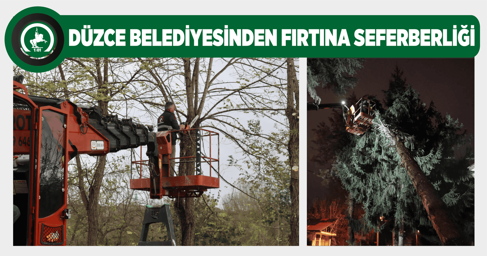 DÜZCE BELEDİYESİNDEN FIRTINA SEFERBERLİĞİ