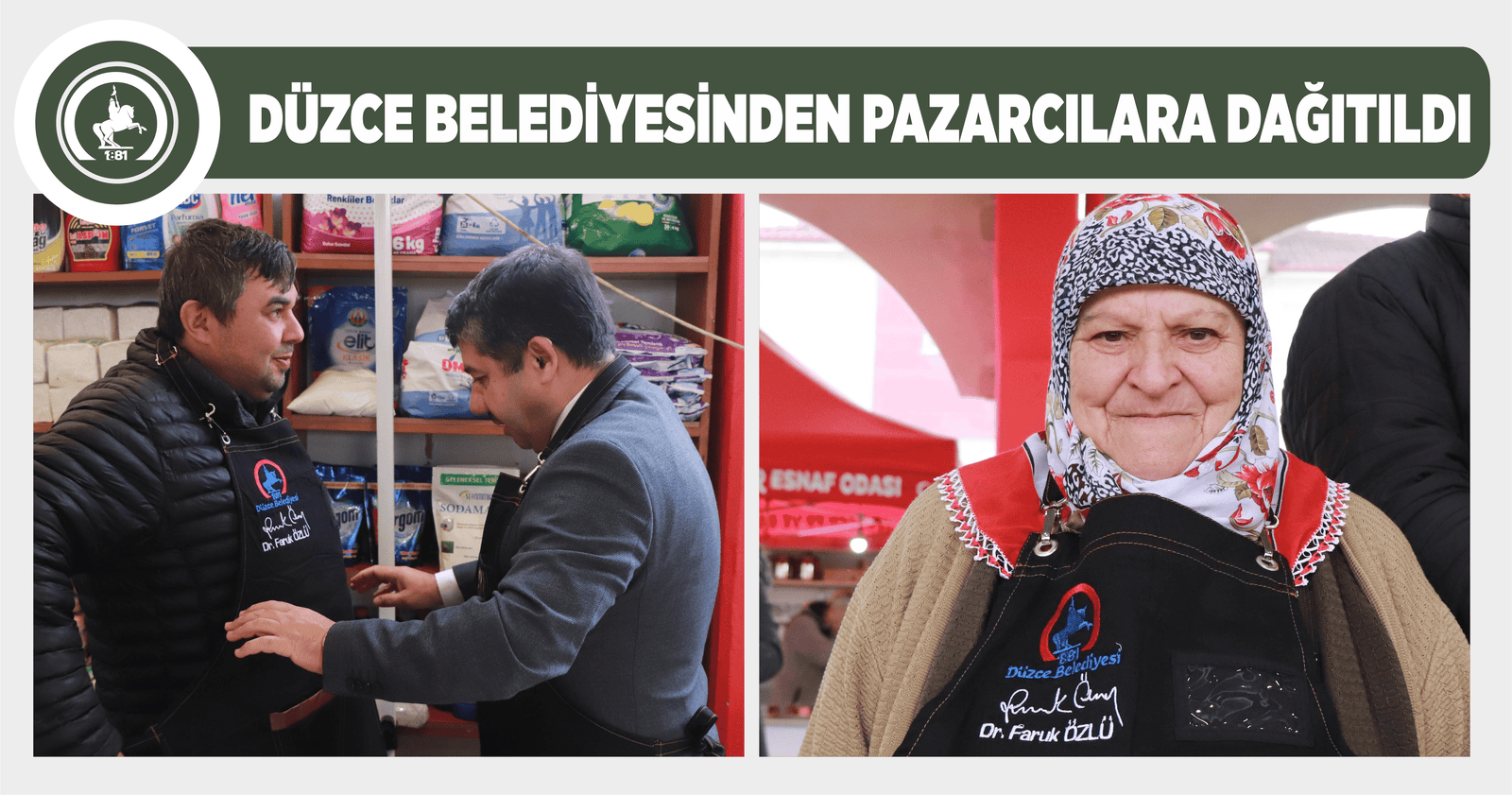 DÜZCE BELEDİYESİNDEN PAZARCILARA DAĞITILDI
