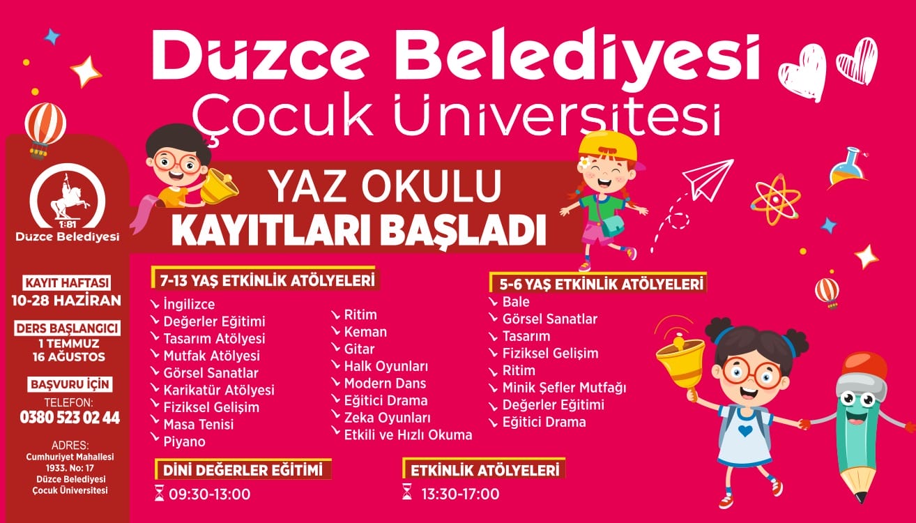 ÇOCUK ÜNİVERSİTESİ YAZ OKULU AÇIYOR