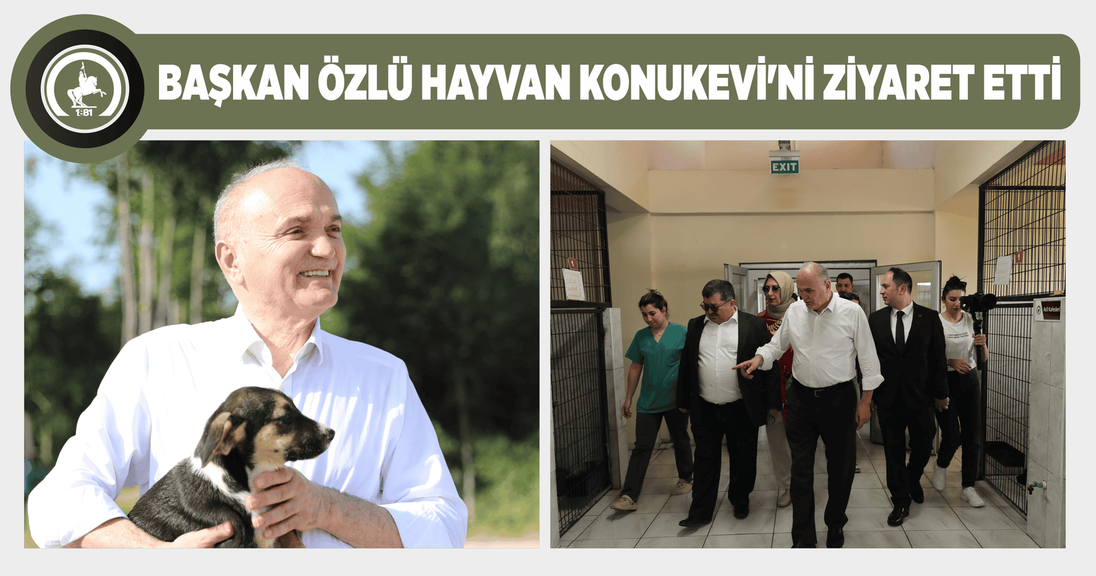 BAŞKAN ÖZLÜ HAYVAN KONUKEVİ’Nİ ZİYARET ETTİ