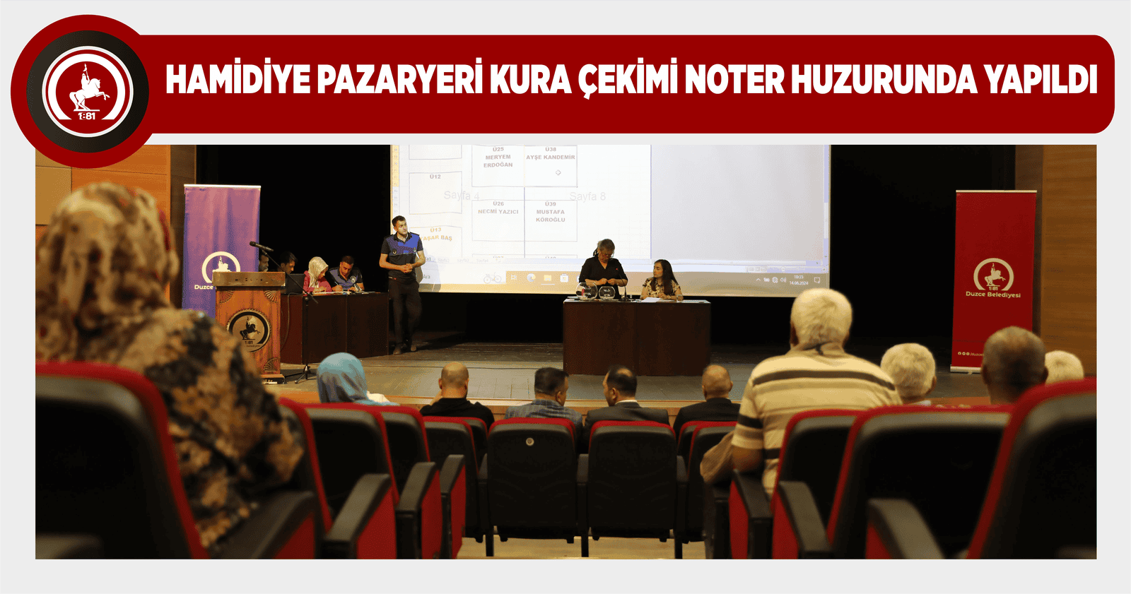 HAMİDİYE PAZARYERİ KURA ÇEKİMİ NOTER HUZURUNDA YAPILDI