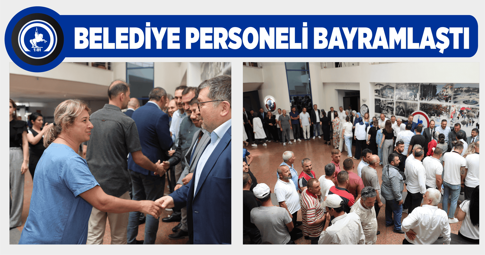BELEDİYE PERSONELİ BAYRAMLAŞTI