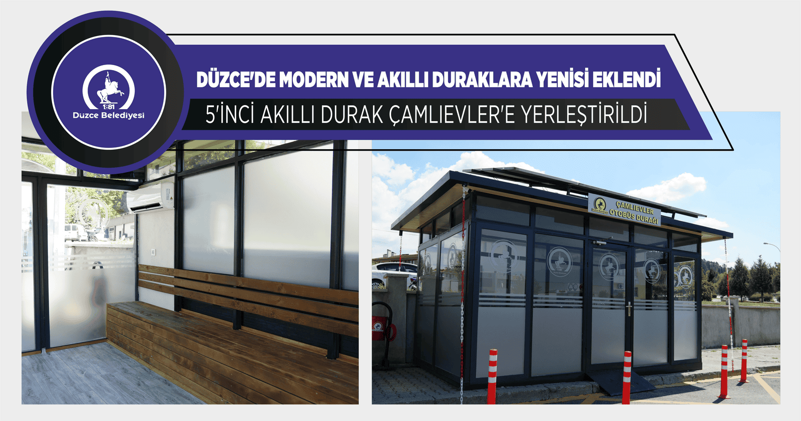DÜZCE’DE MODERN VE AKILLI DURAKLARA YENİSİ EKLENDİ
