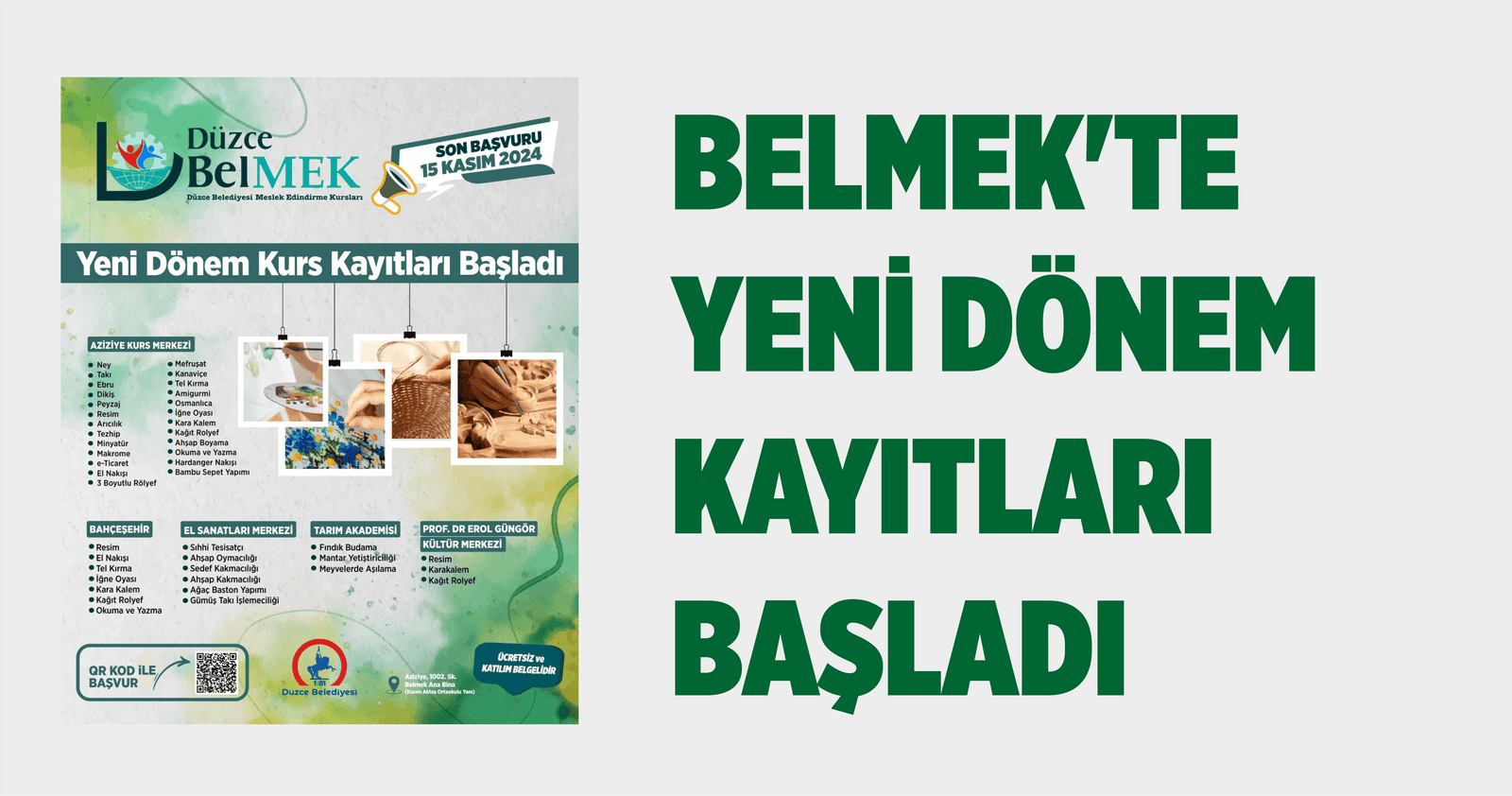 BELMEK’TE YENİ DÖNEM KAYITLARI BAŞLADI