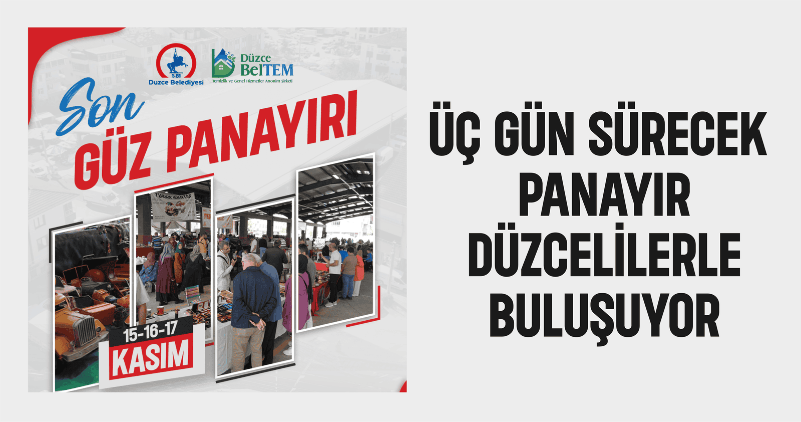 ‘SON GÜZ PANAYIRI’ 15 KASIM’DA BAŞLIYOR