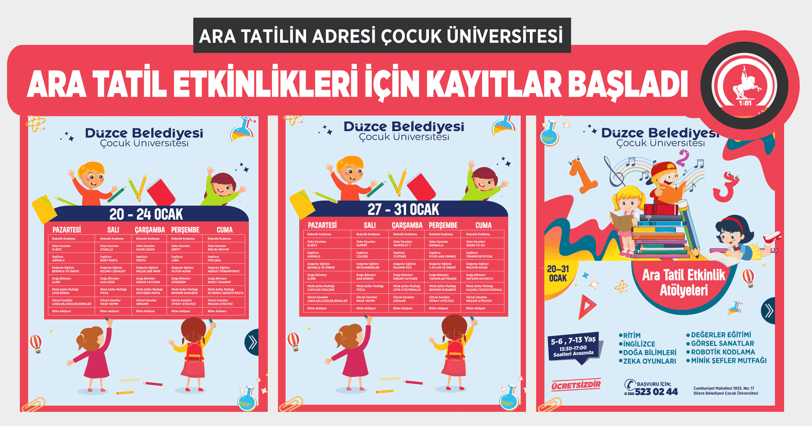 ARA TATİL ETKİNLİKLERİ İÇİN KAYITLAR BAŞLADI