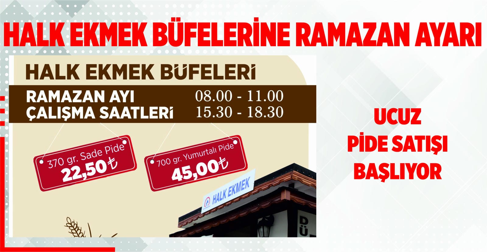 HALK EKMEK BÜFELERİNE RAMAZAN AYARI