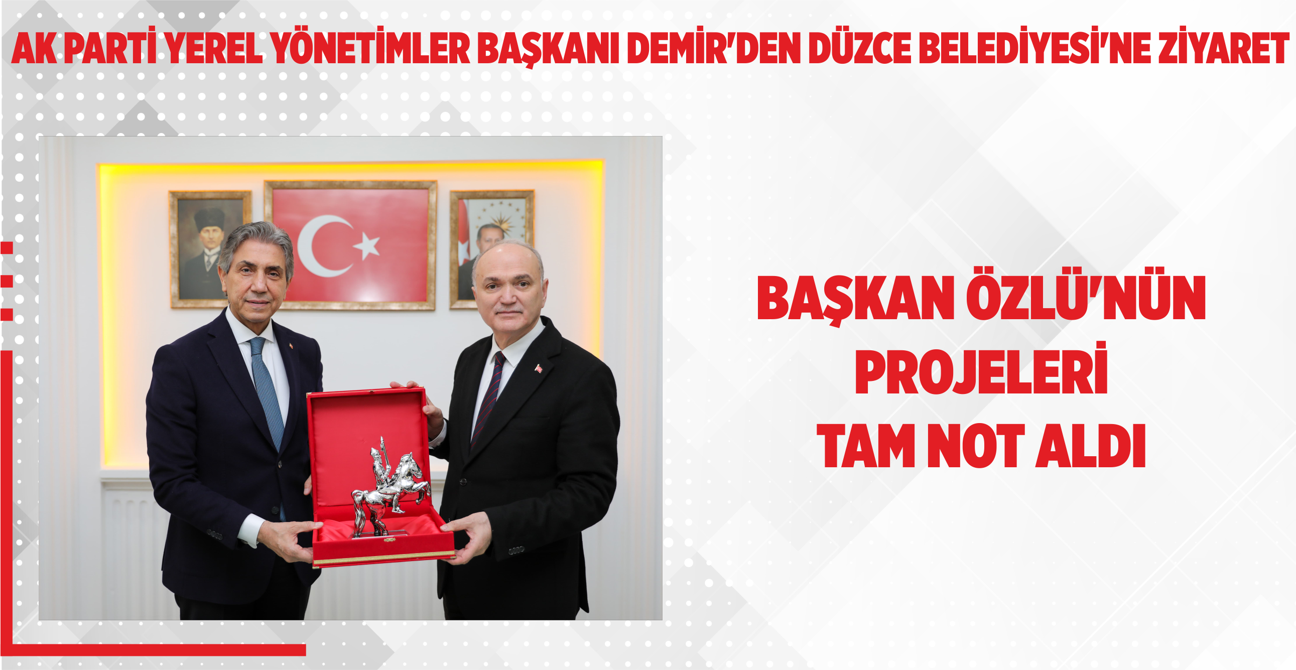 AK PARTİ YEREL YÖNETİMLER BAŞKANI DEMİR’DEN DÜZCE BELEDİYESİ’NE ZİYARET