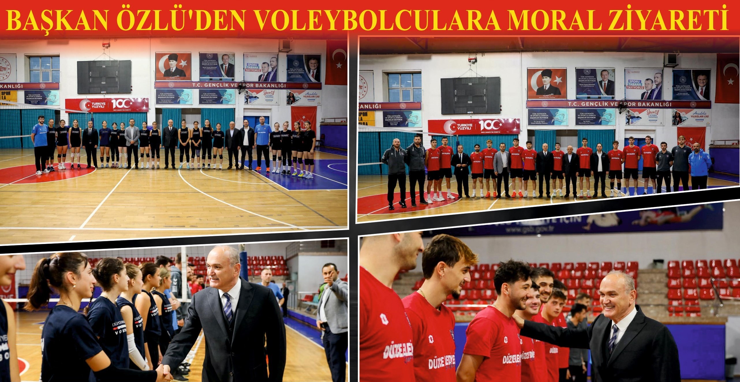 BAŞKAN ÖZLÜ’DEN VOLEYBOLCULARA MORAL ZİYARETİ