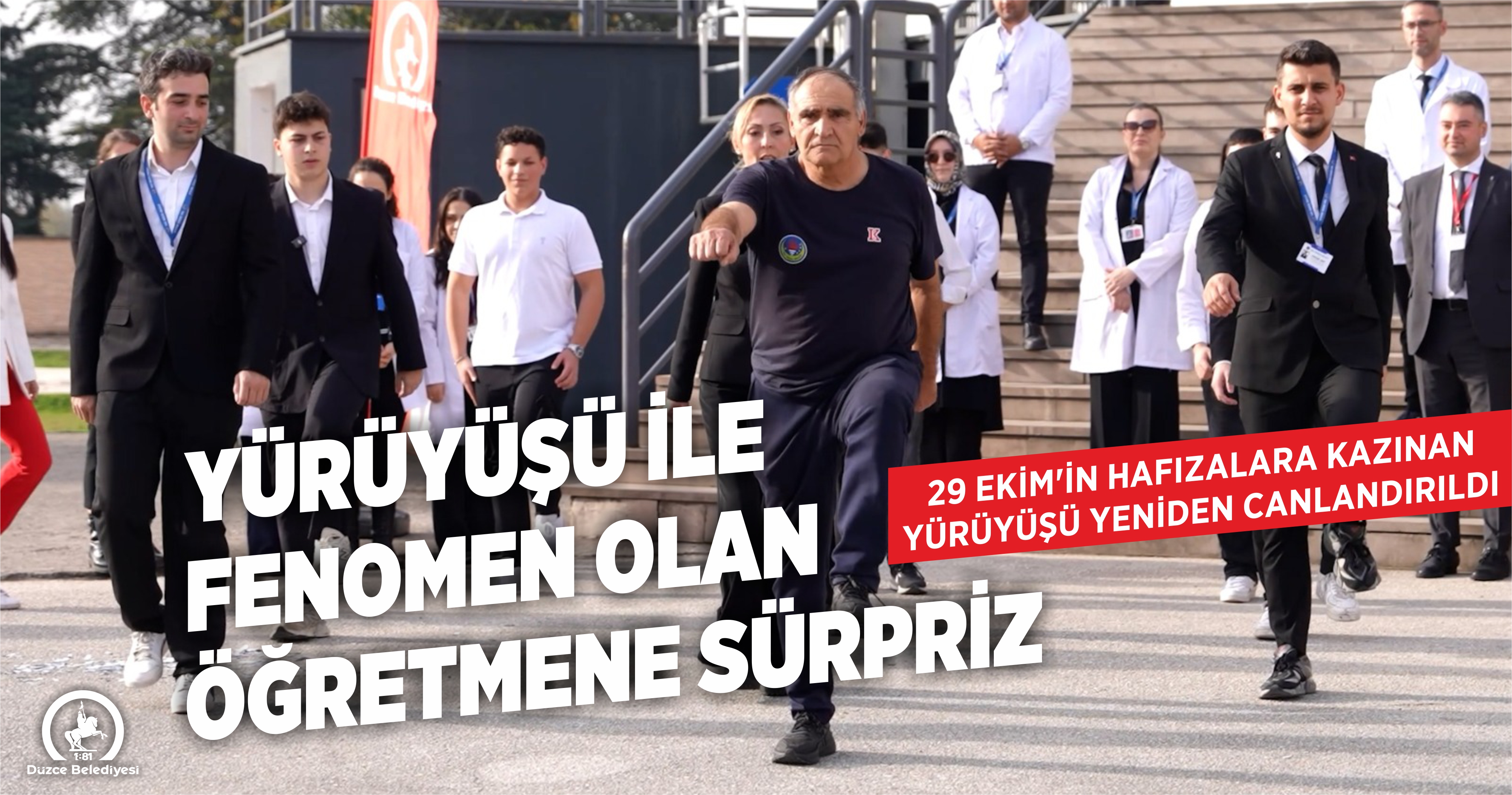 YÜRÜYÜŞÜ İLE FENOMEN OLAN ÖĞRETMENE SÜRPRİZ