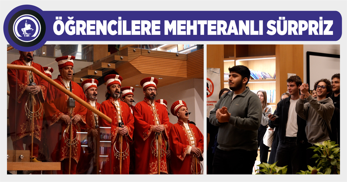 KÜTÜPHANEYE GELEN GENÇLERİ MEHTER KARŞILADI