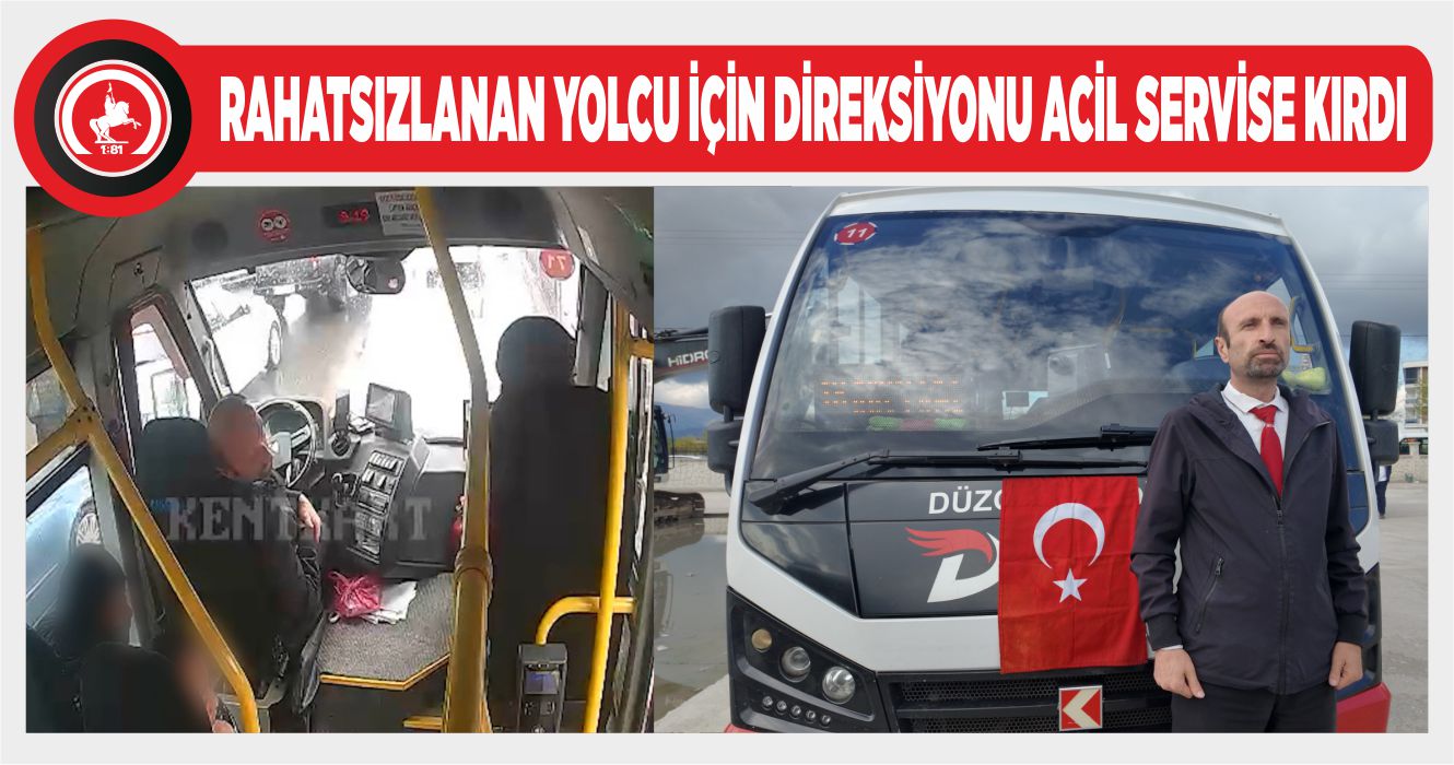 DURAKTA FARK ETTİ VAKİT KAYBETMEDEN HASTANEYE YETİŞTİRDİ