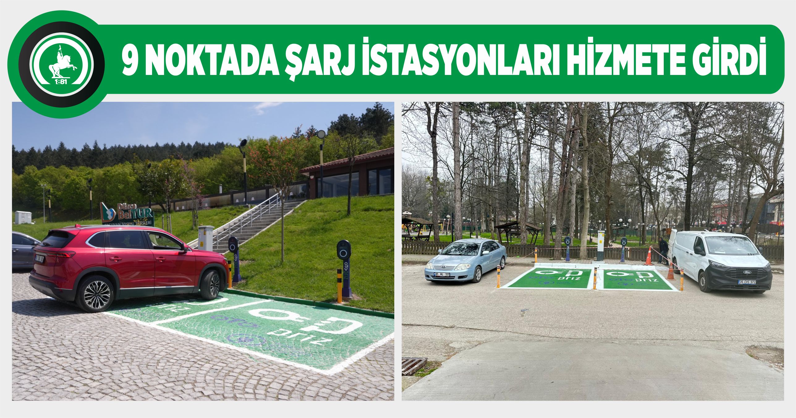 ELEKTRİKLİ ARAÇ ŞARJ İSTASYONLARI KURULDU