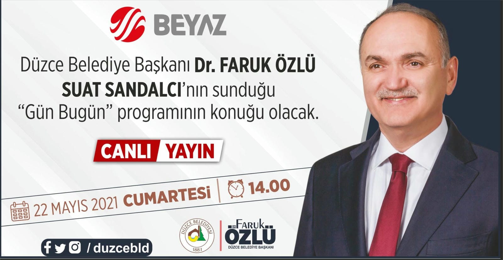ÖZLÜ BEYAZ TV’NİN CANLI YAYIN KONUĞU OLACAK