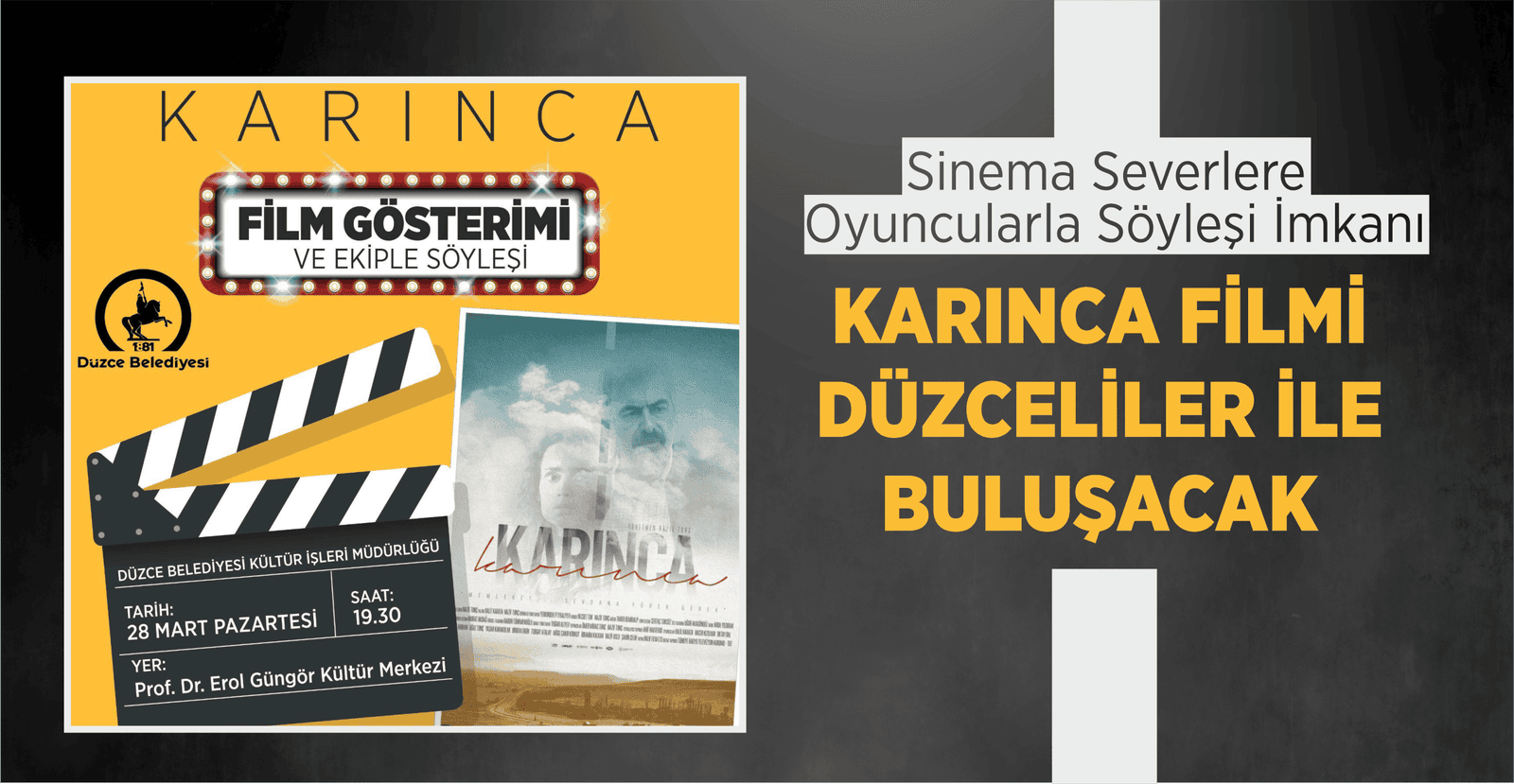 OYUNCULAR İLE DÜZCELİLER FİLMİ BİRLİKTE İZLEYECEK