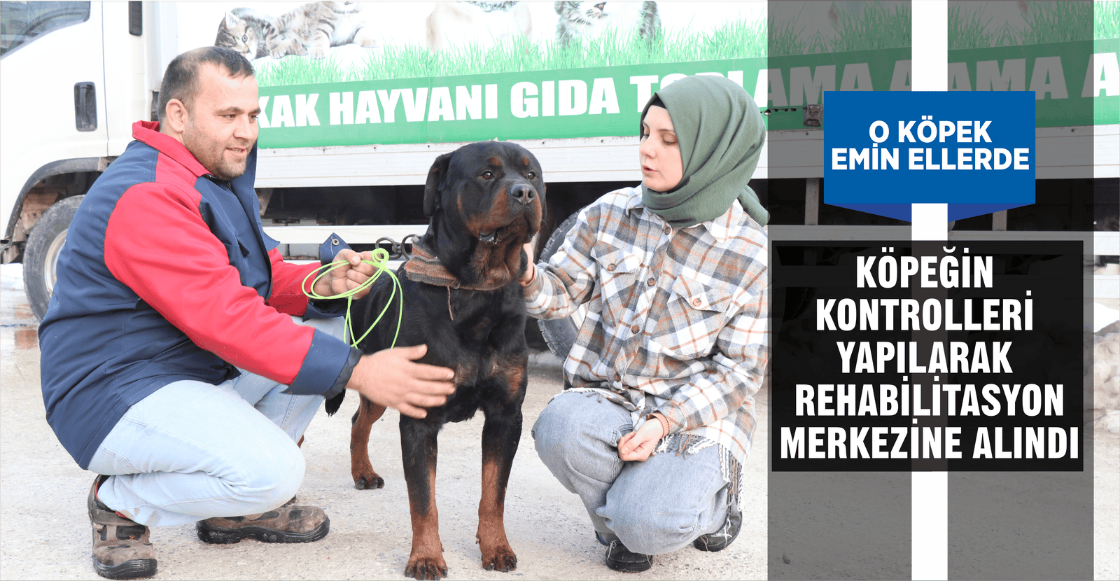 KÖPEĞİN KONTROLLERİ YAPILARAK REHABİLİTASYON MERKEZİNE ALINDI