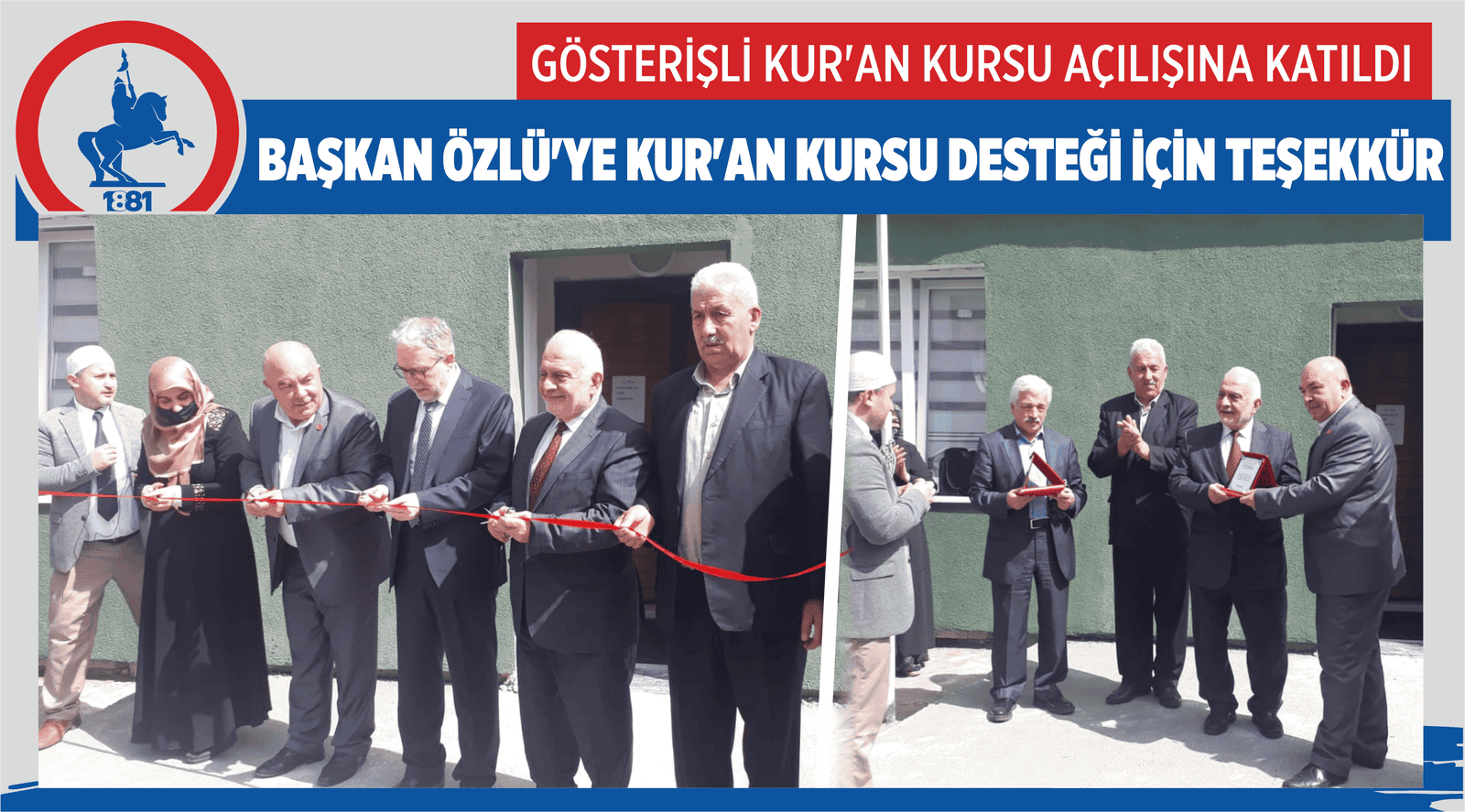 BAŞKAN ÖZLÜ'YE KUR’AN KURSU DESTEĞİ İÇİN TEŞEKKÜR
